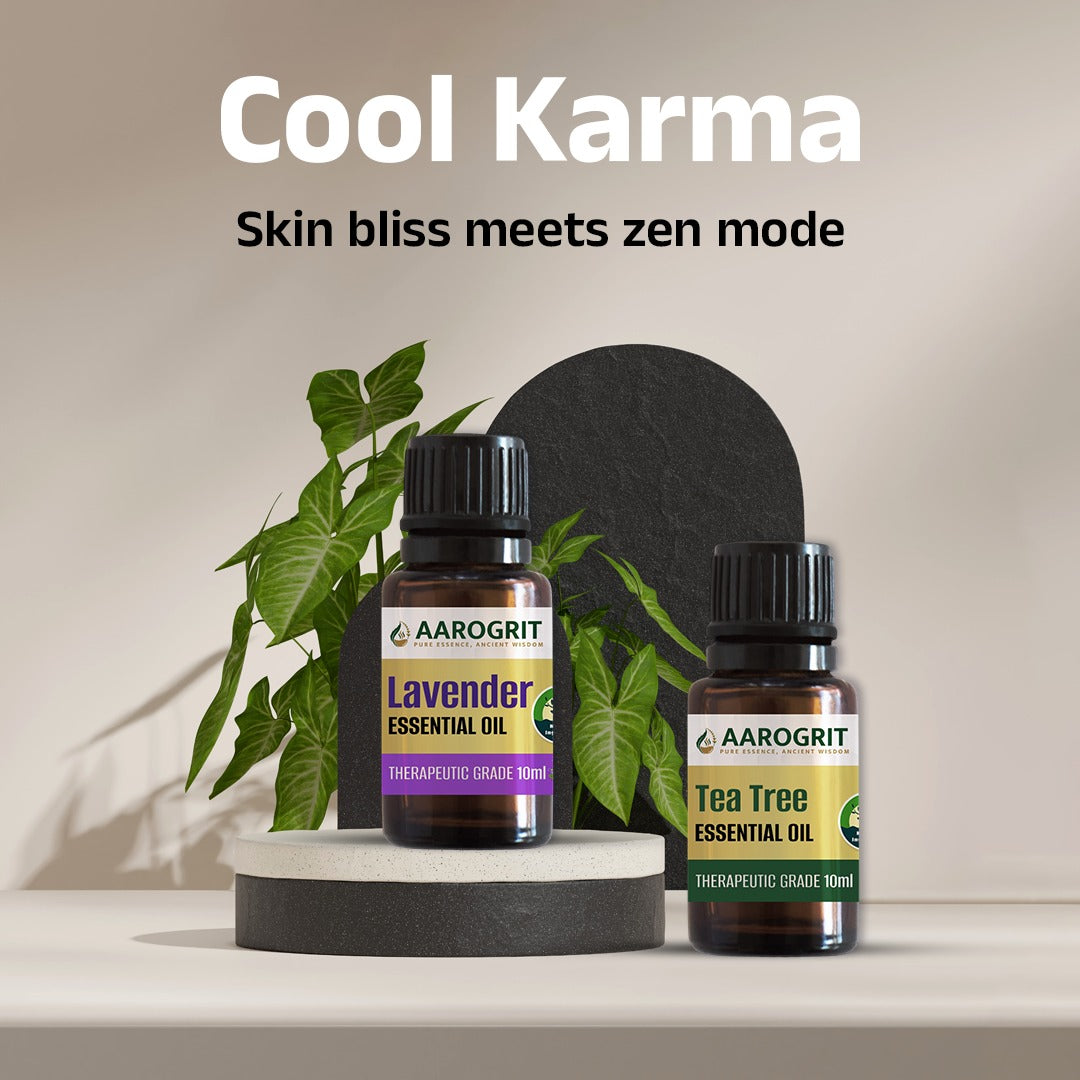 Cool Karma – Lavender & Tea Tree Essential Oil Combo for Skin Care & Stress Relief